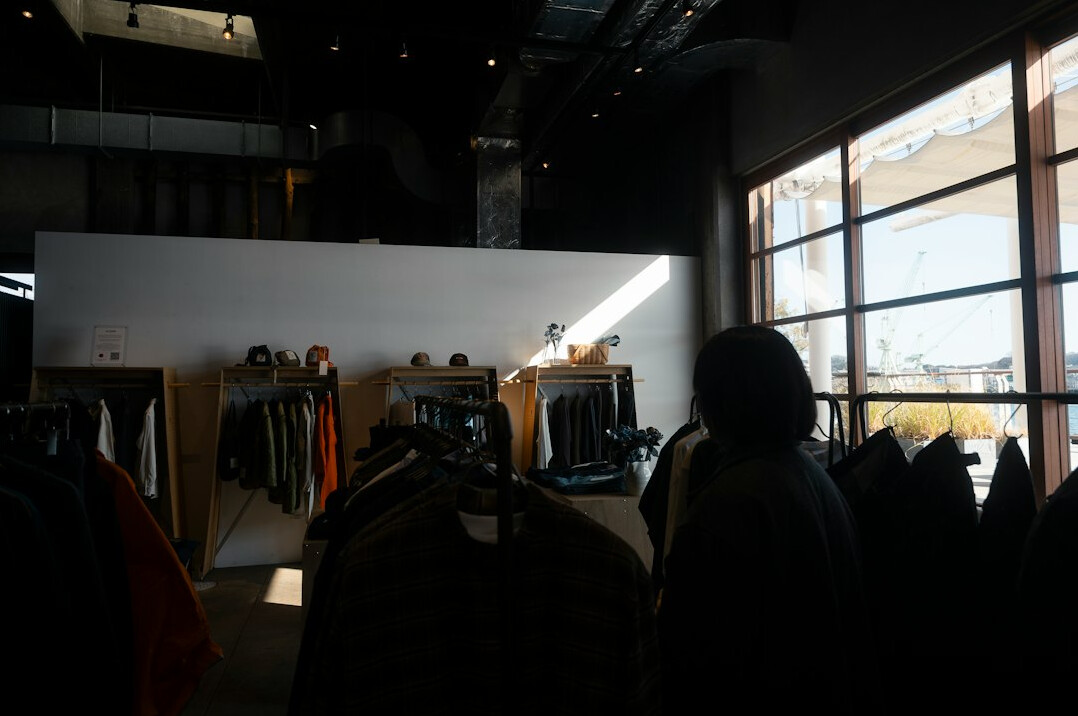 retail store interior with cameras